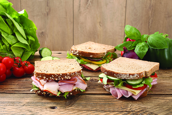 Picture of our delicious sandwiches that are made daily at our locations. 
